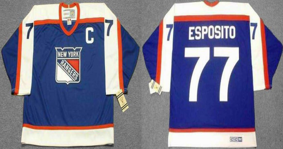 2019 Men New York Rangers 77 Esposito blue CCM NHL jerseys